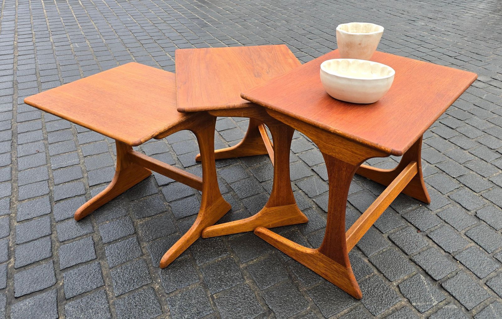 2183.0 Scandinavian Teak Nesting Tables, Set Of Three, 1950s–1960s photo