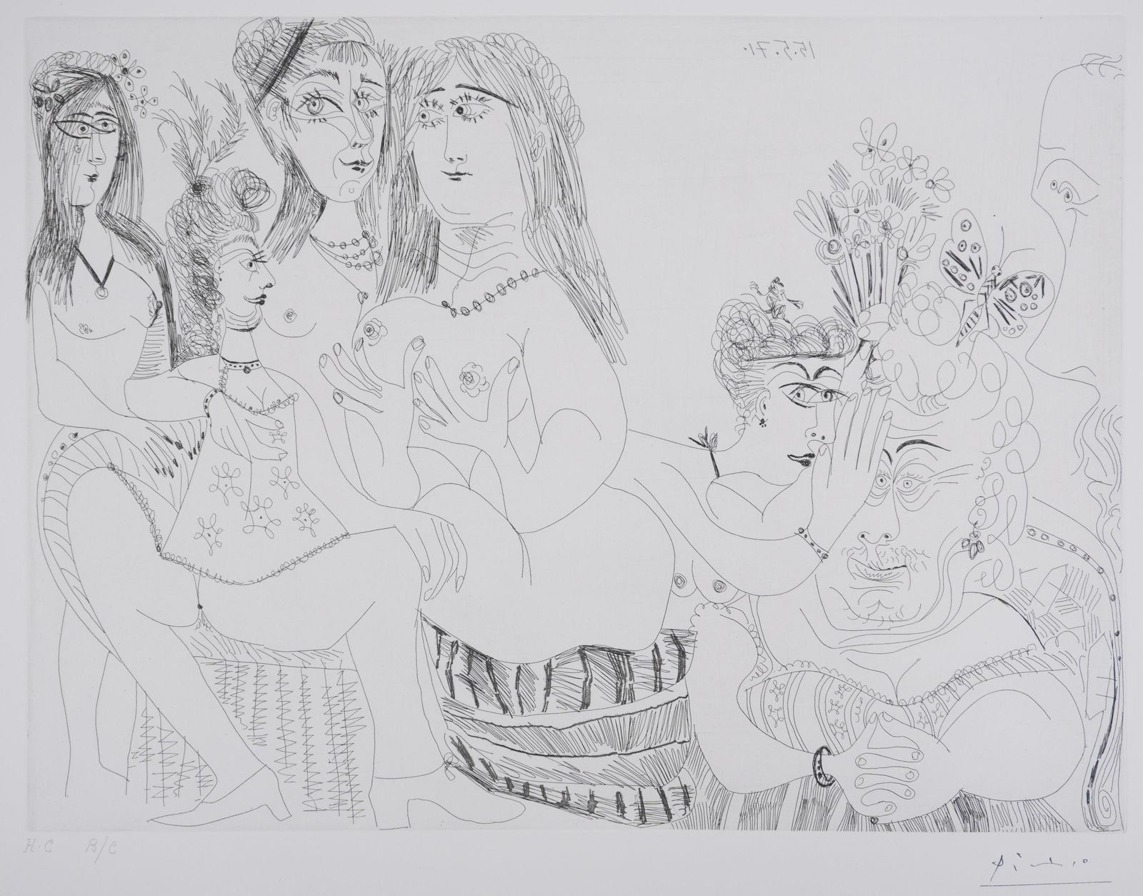 Pablo Picassothe 156, The Ladies Are Gossiping...   Original Etching, Signed (Baer #1992)1978 photo for sale