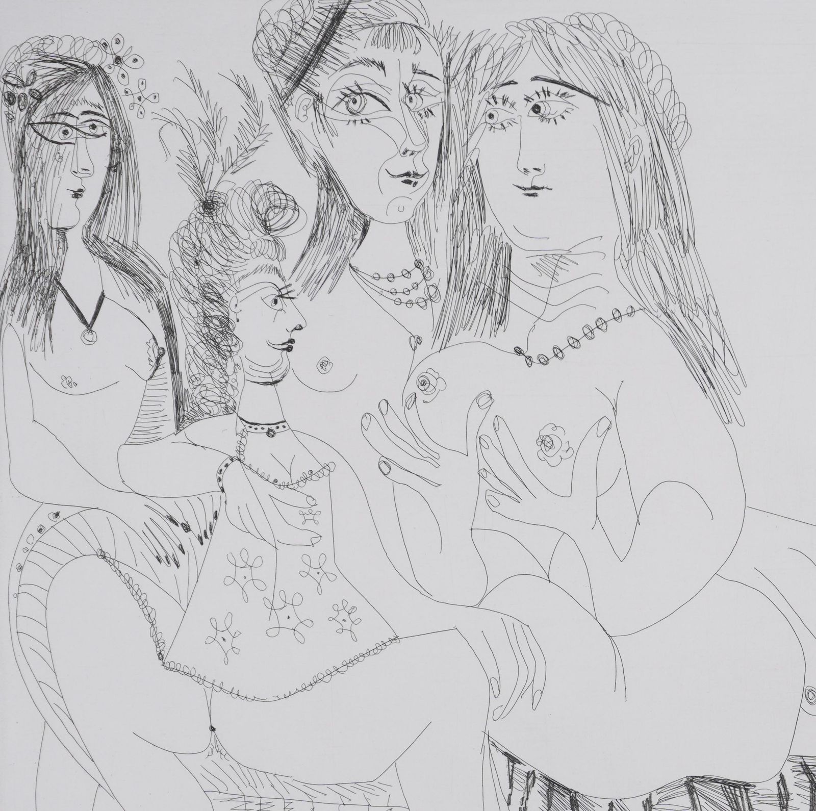 Pablo Picassothe 156, The Ladies Are Gossiping...   Original Etching, Signed (Baer #1992)1978 photo Art