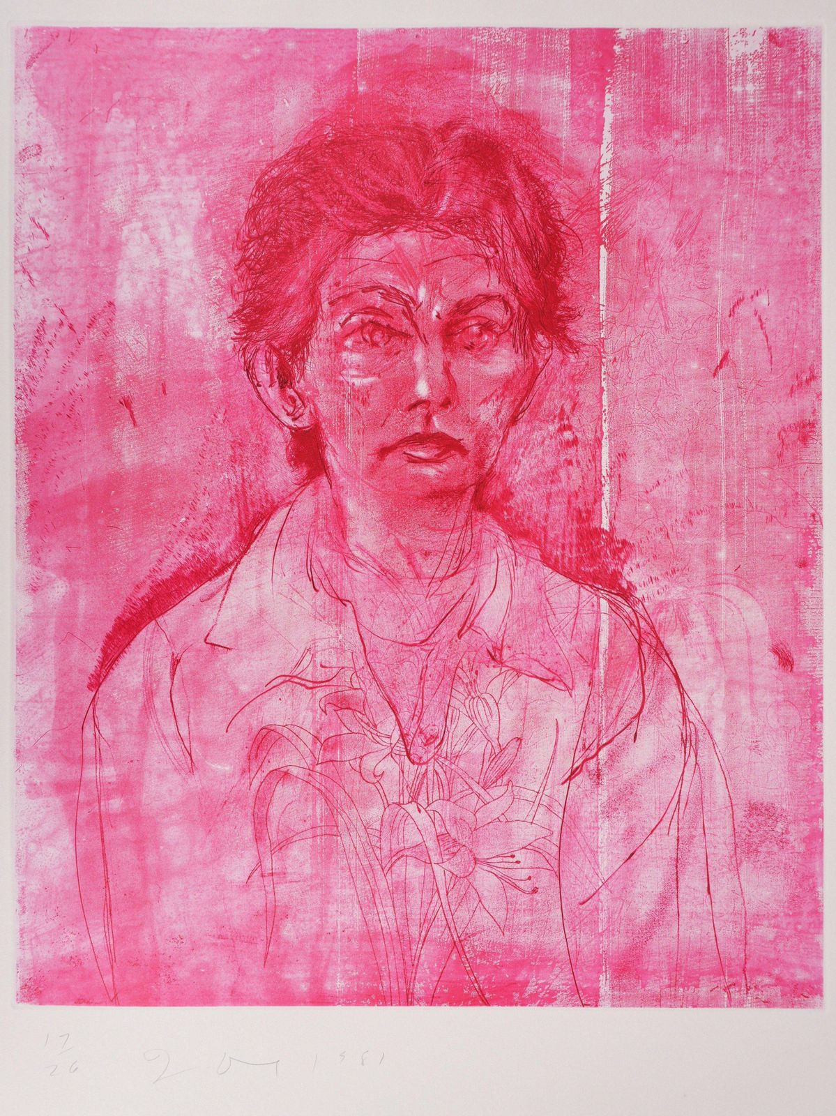 Jim Dinenancy Outside In July XVII (The Reddish One)   Original Handsigned Etching1981 photo for sale