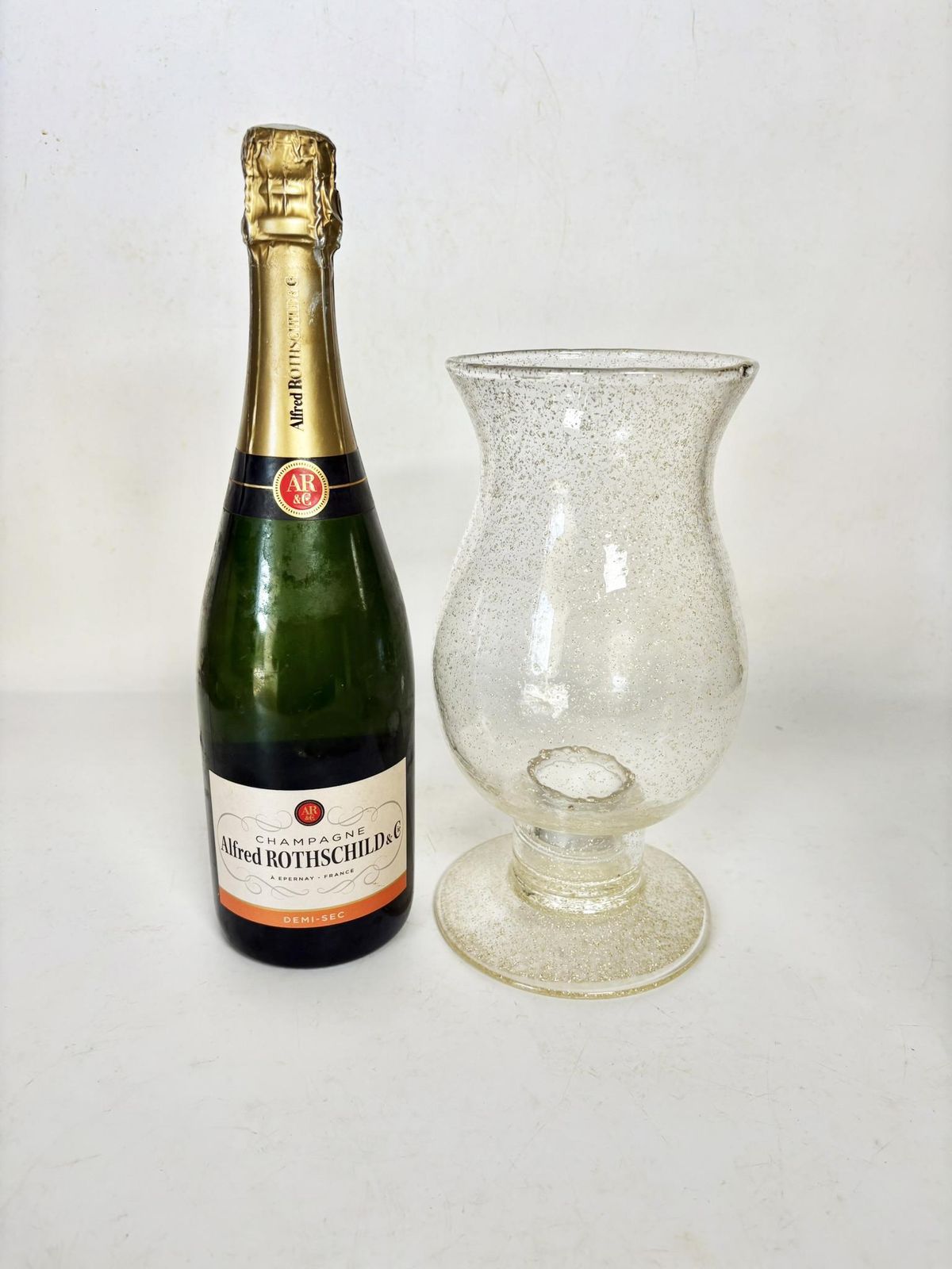 Pair Of Bubble Glass Candle Holders, France, 1970 photo for sale