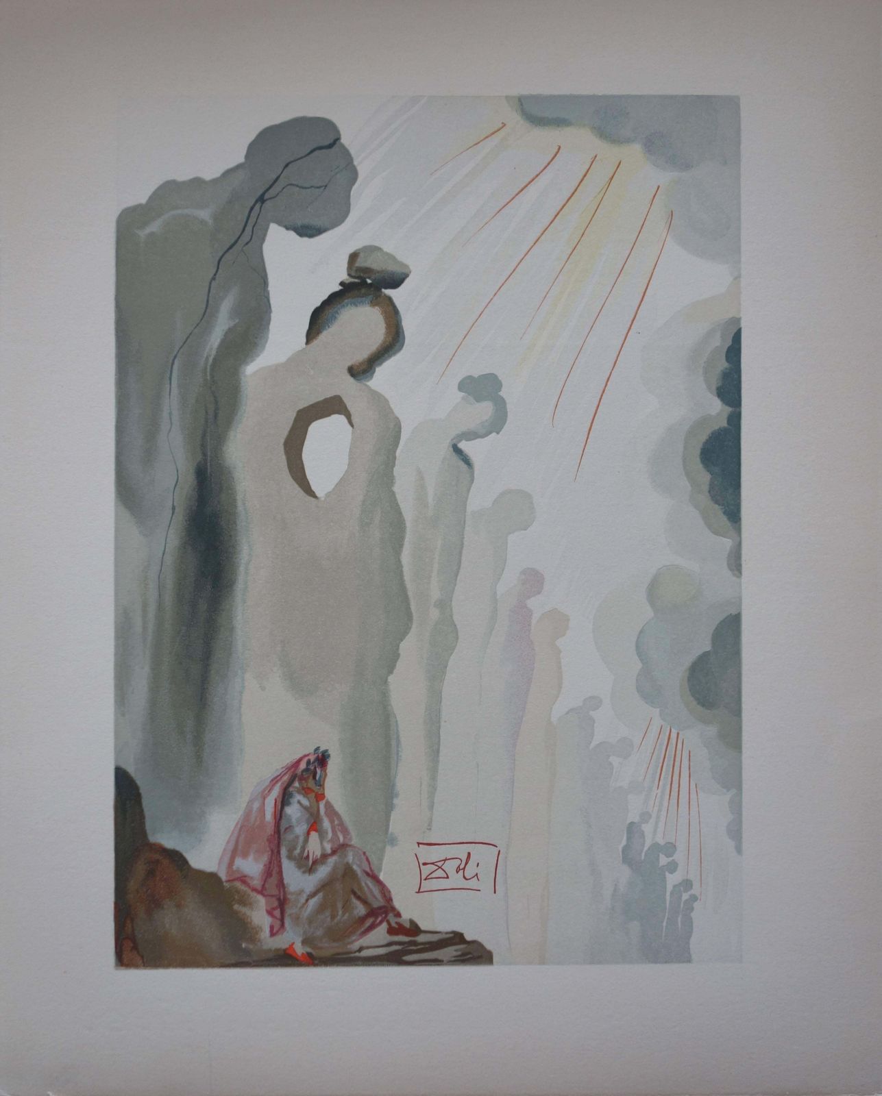 Salvador Dalí­Purgatory 13   The Second Terrace   Color Woodcut   1963 (Field P. 189)1963