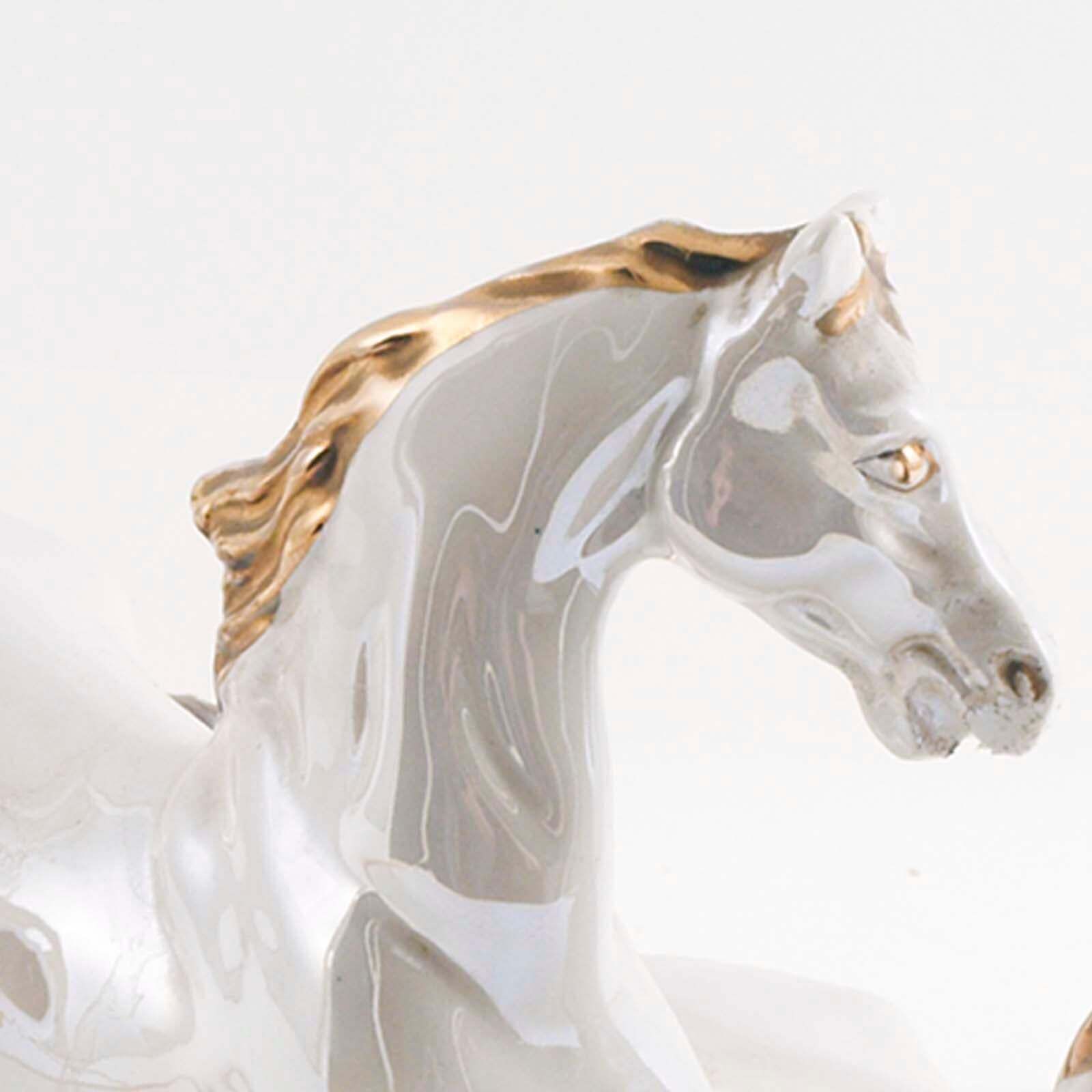 Large Mid Century Modern Figurune, Horses In Porcelain By Aldo Tura , Milan photo for sale