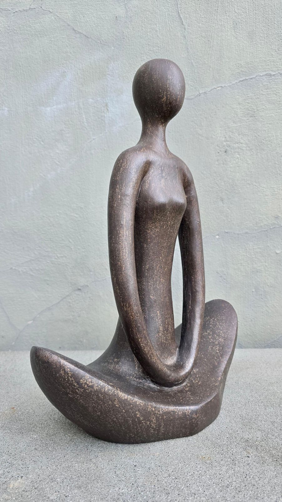 Large Meditative Abstract Ceramic Yoga Figure Sculpture, Europe, 1960s photo for sale