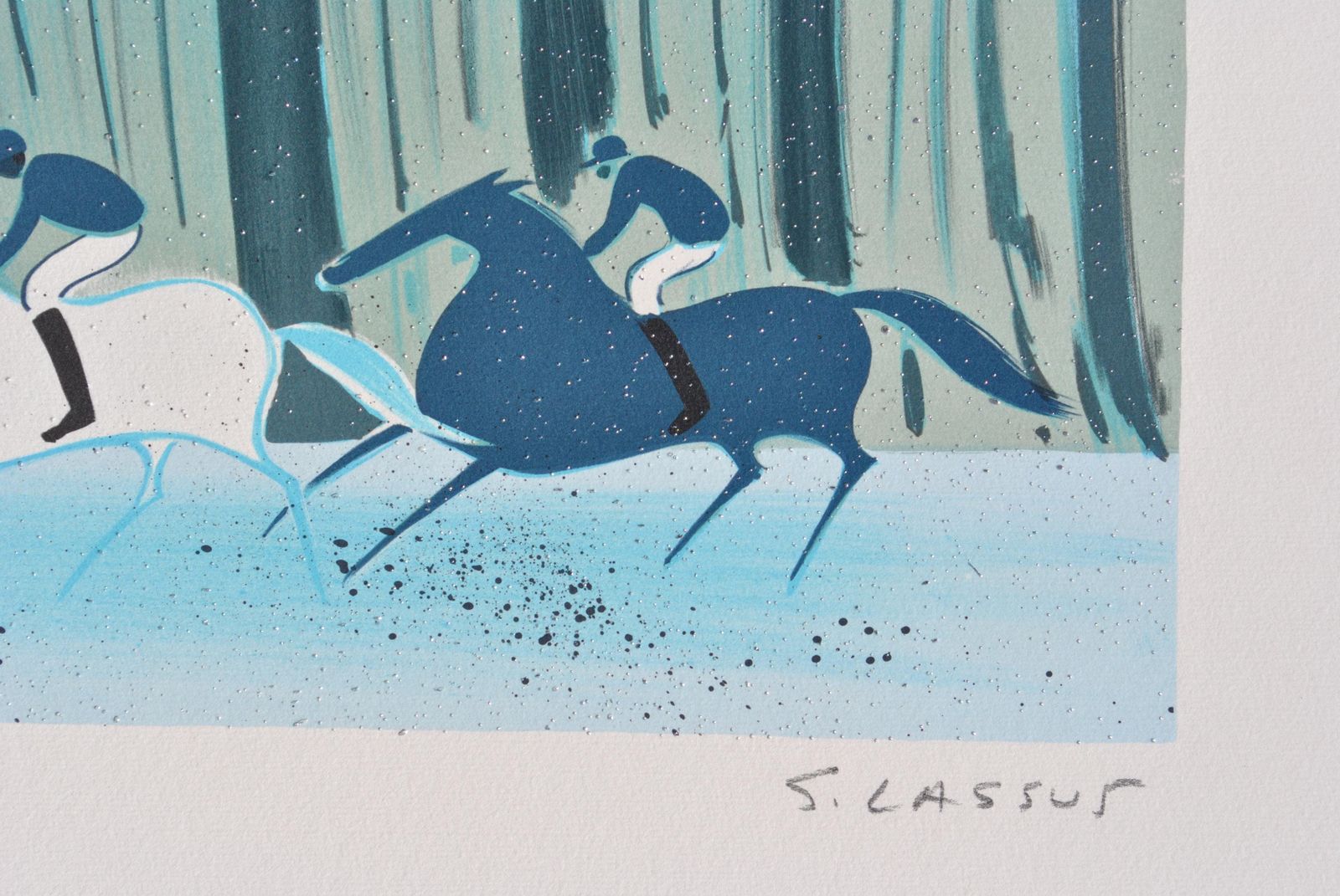 Serge Lassushorses : Riders In Winter   Original Lithograph, Handsigned & Ltd /6001982 photo Art