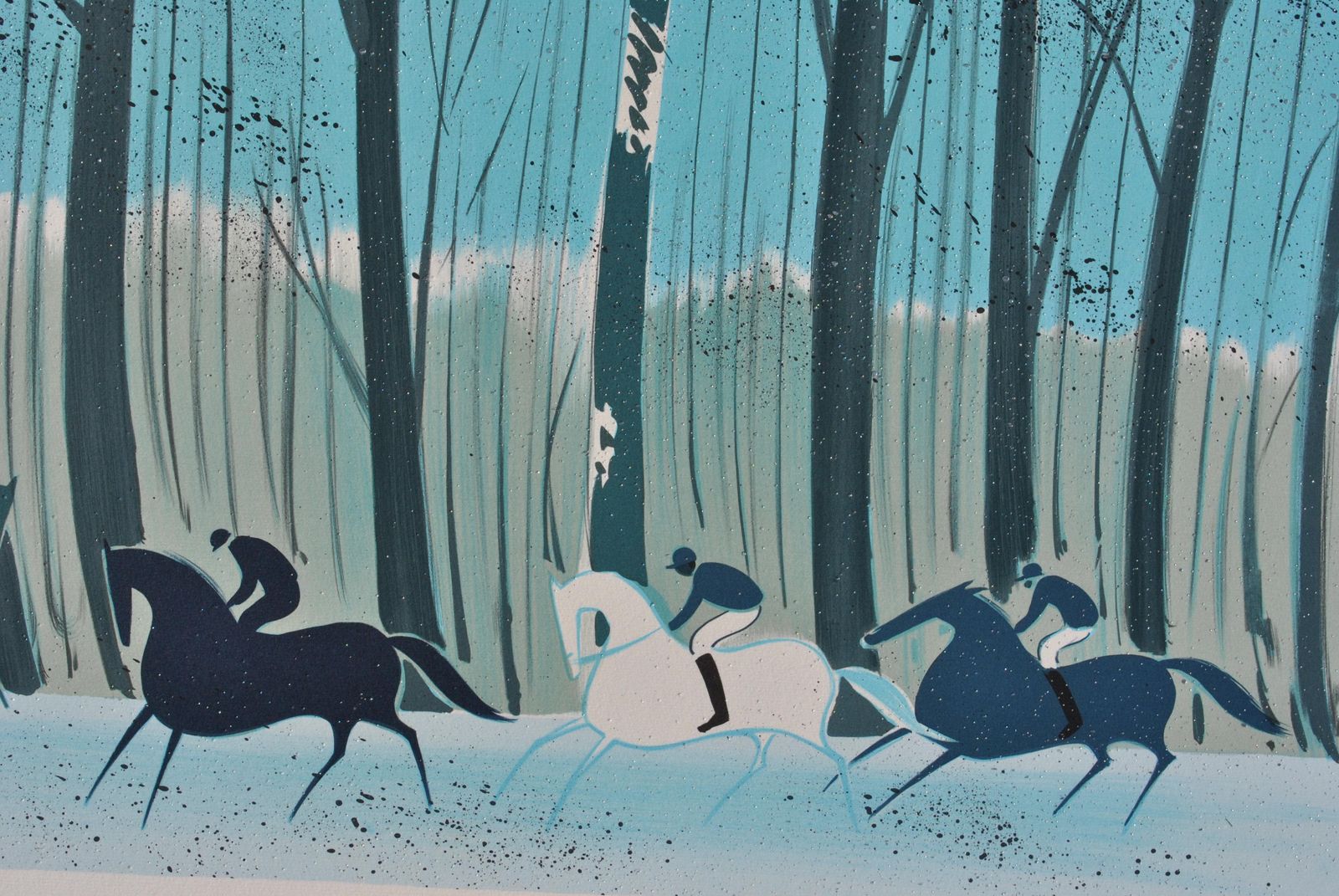 Serge Lassushorses : Riders In Winter   Original Lithograph, Handsigned & Ltd /6001982 photo buy