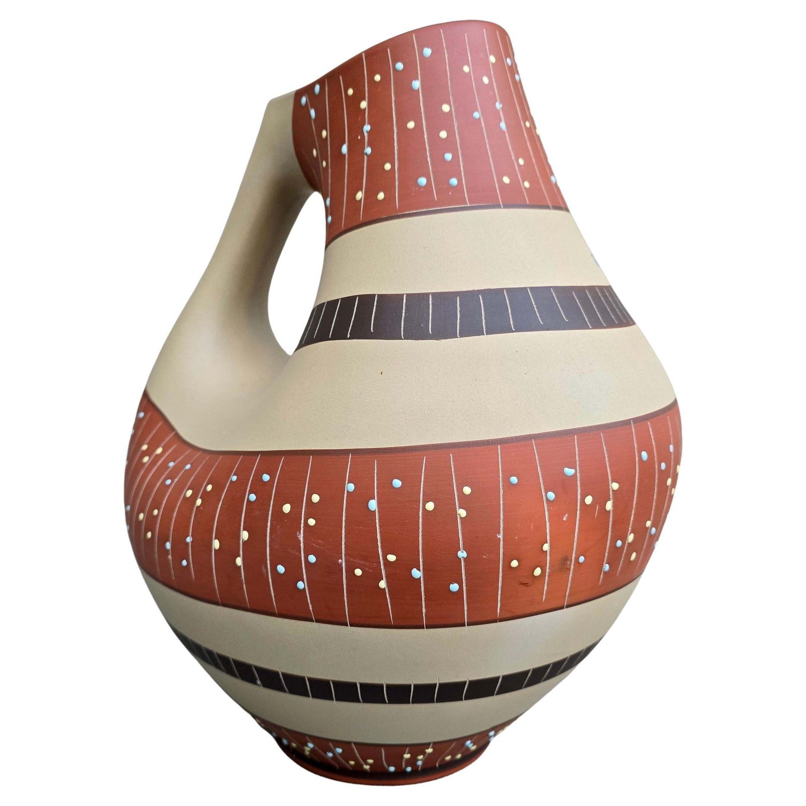 Sculptural Hand Painted Stoneware Vase, Eds Keramik Benshausen, Germany, 1970s photo furniture