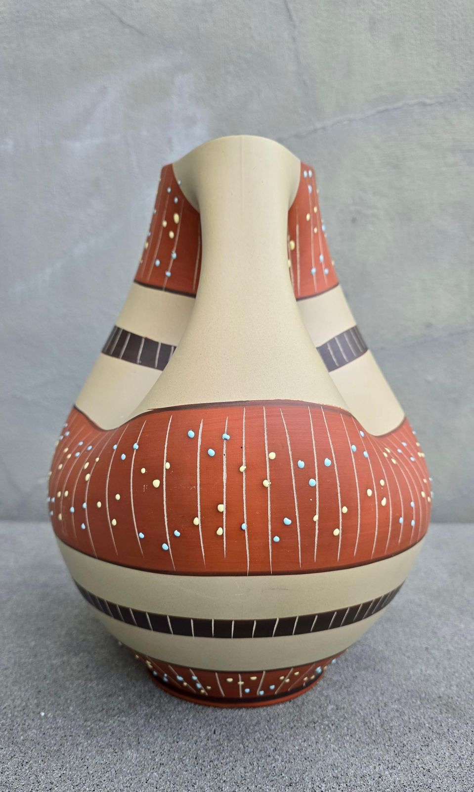photo furniture Sculptural Hand Painted Stoneware Vase, Eds Keramik Benshausen, Germany, 1970s