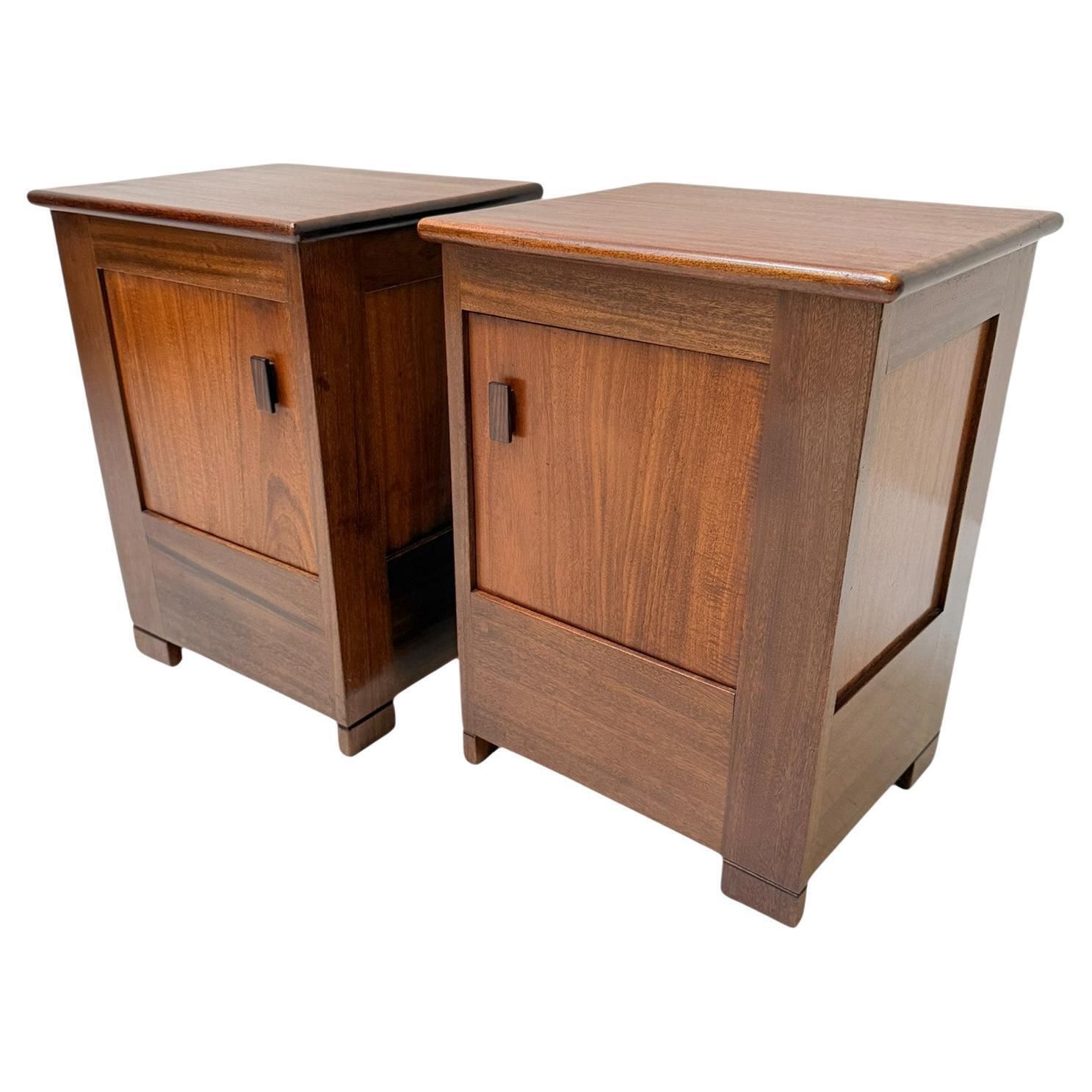 Art Deco Modernist Nightstands By J.A. Muntendam For L.O.V. Oosterbeek, 1920s