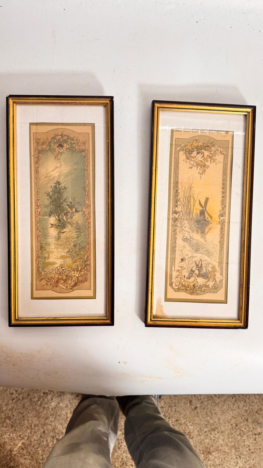 Pair Of Framed Engravings — France, 1920s photo Art