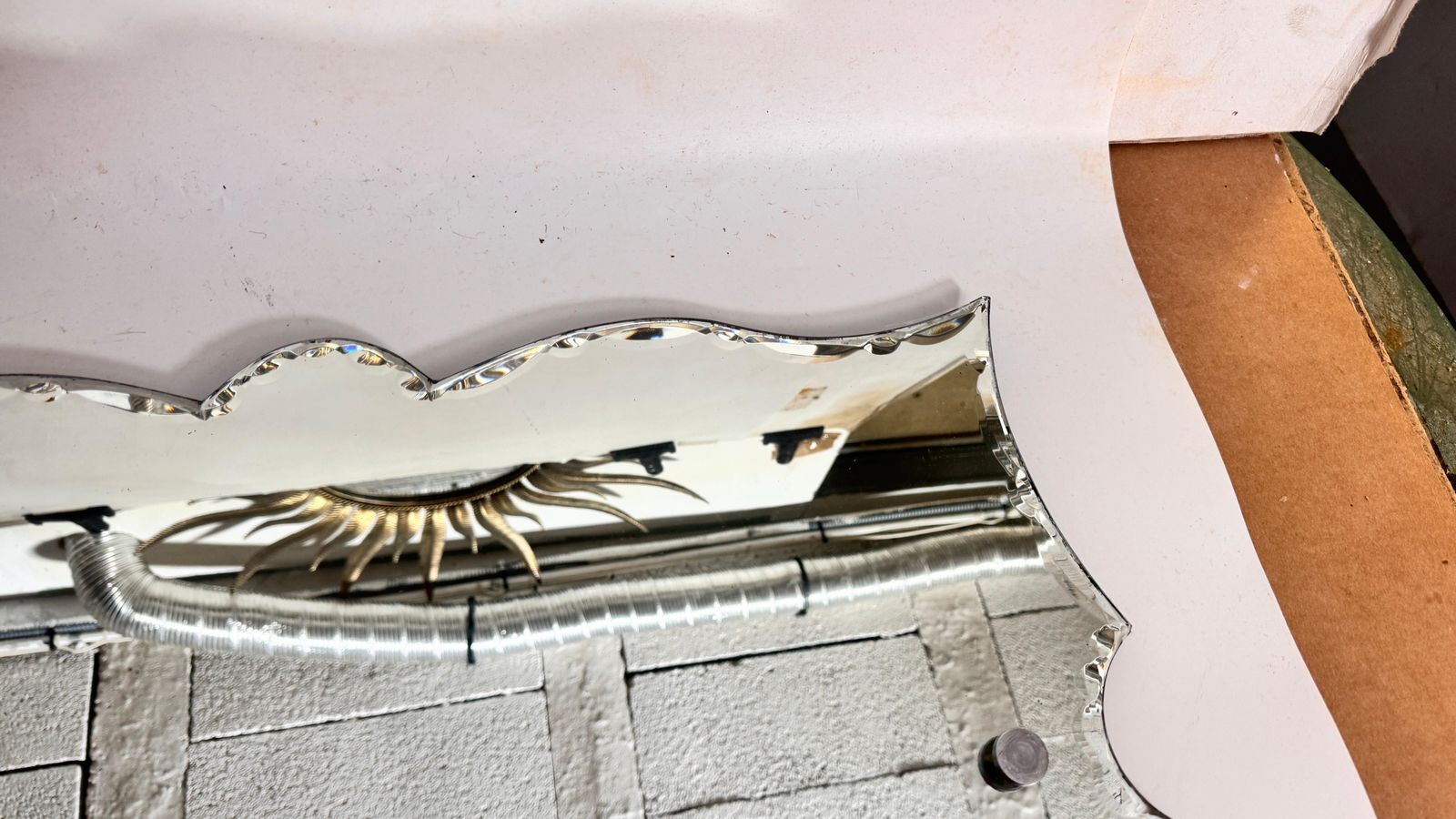Home Decor Art Deco Frameless Mirror With Sculpted Edges — France, 1940s photo