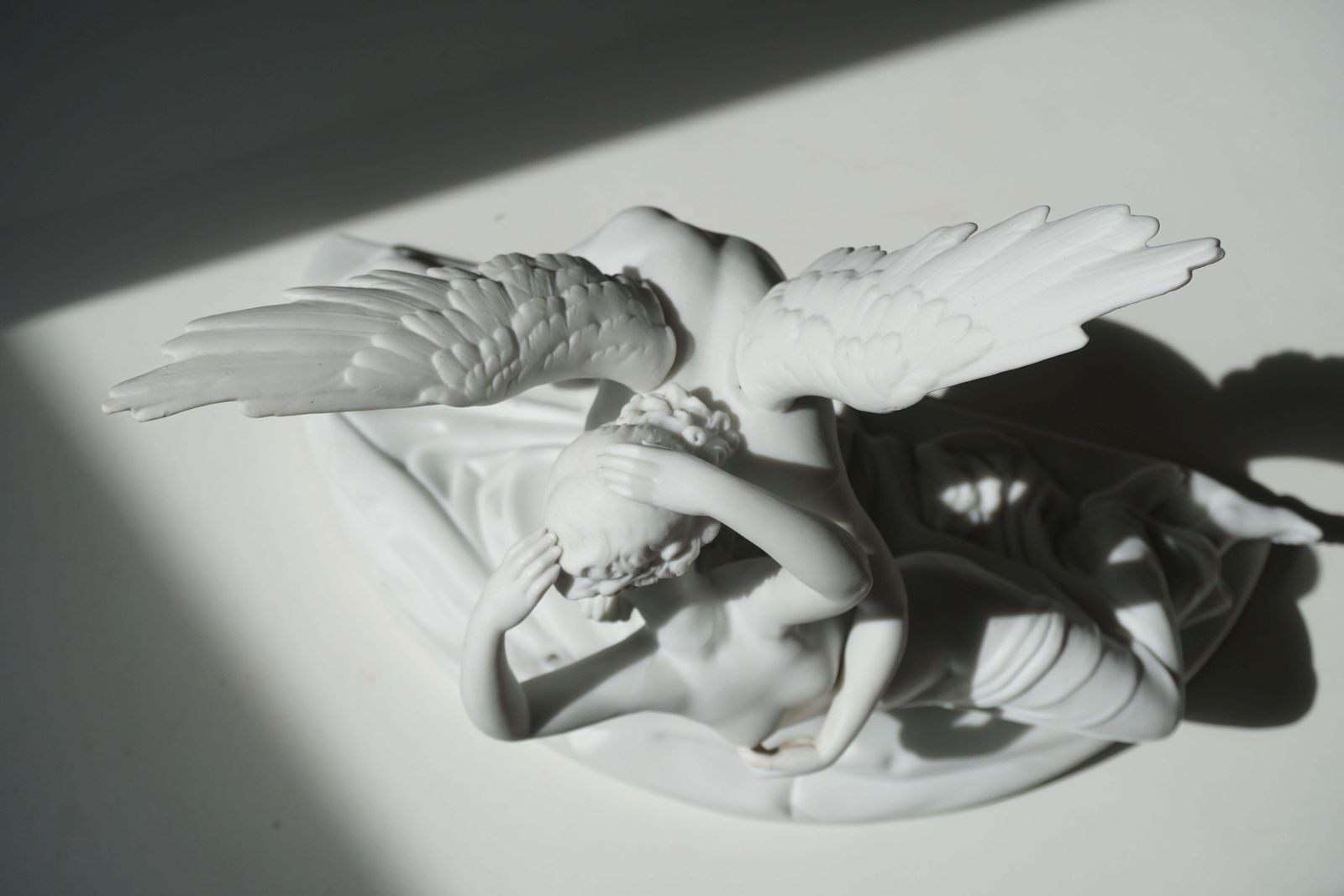 Italian Biscuit Porcelain “Psyche Revived By Cupid’s Kiss”, Circa 1900 photo vinterior