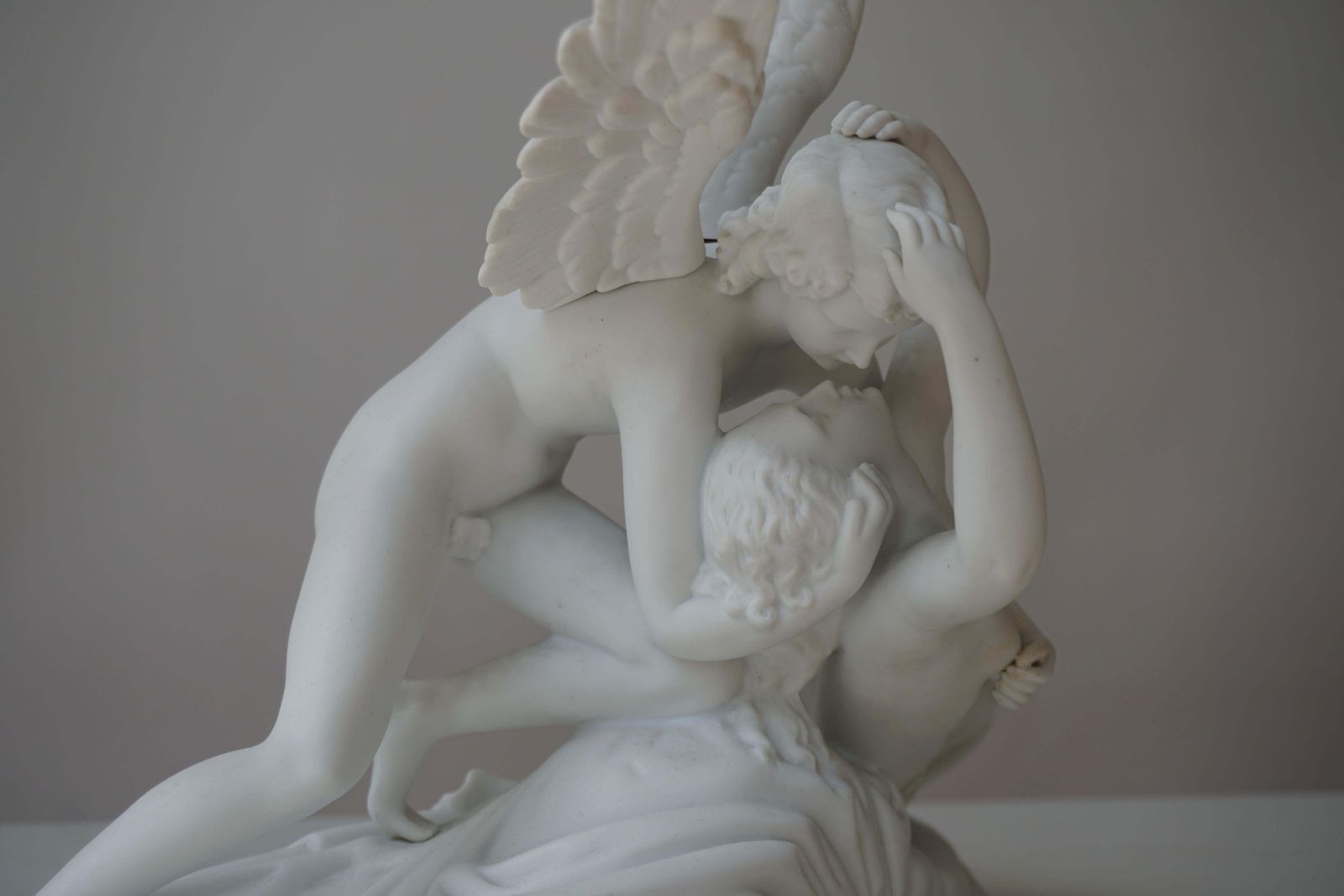 photo for sale Italian Biscuit Porcelain “Psyche Revived By Cupid’s Kiss”, Circa 1900