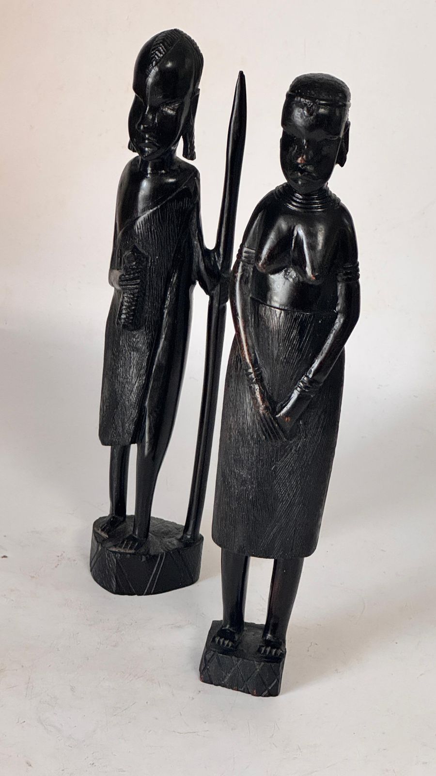 Pair Of African Sculptures — Heavy Hardwood, Primitivist Style photo for sale