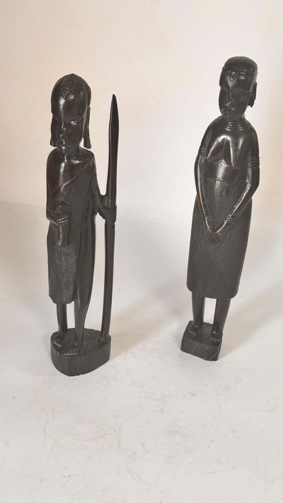 Pair Of African Sculptures — Heavy Hardwood, Primitivist Style photo Art