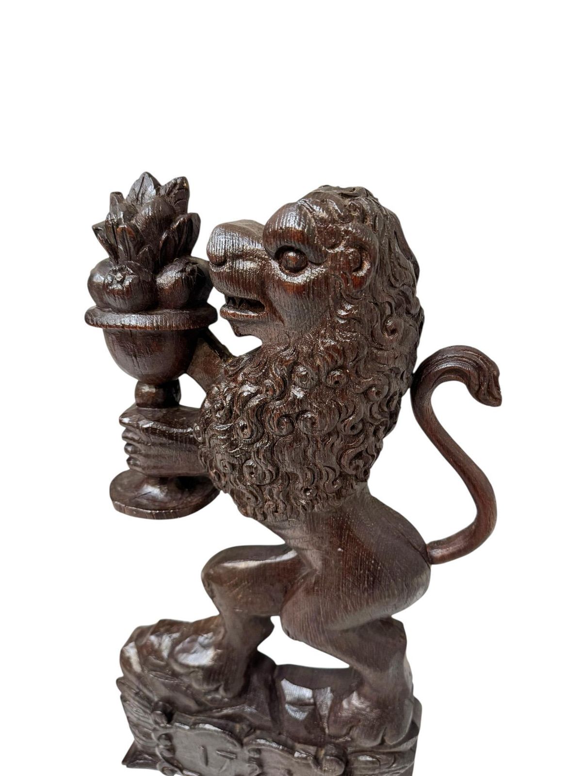 Antique Pair Of Hand Carved Sculptures Of Lions The Netherlands, 1723 photo vintage