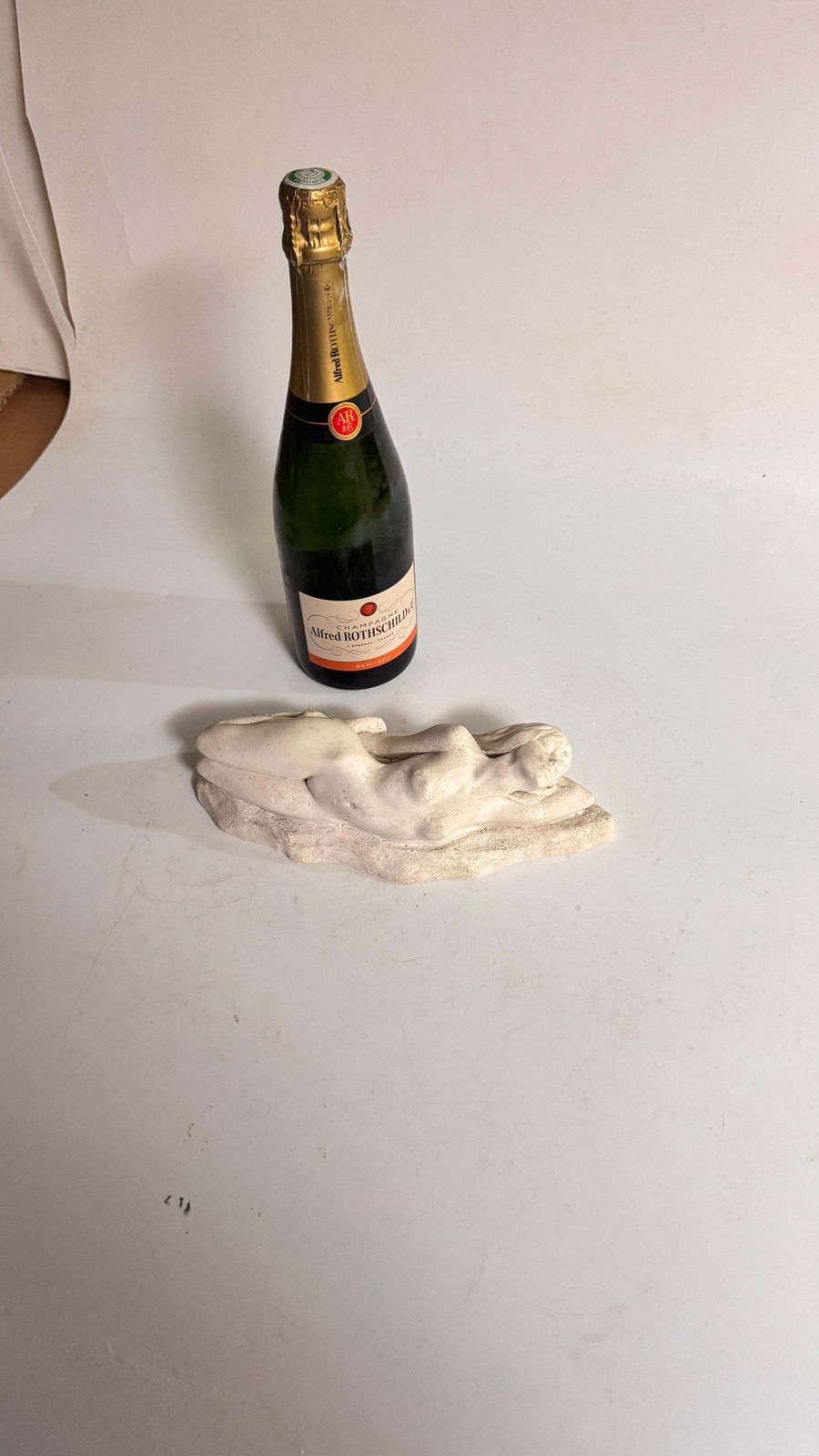 1940s French Art Deco Plaster Sculpture – Seated Woman On Plinth photo furniture