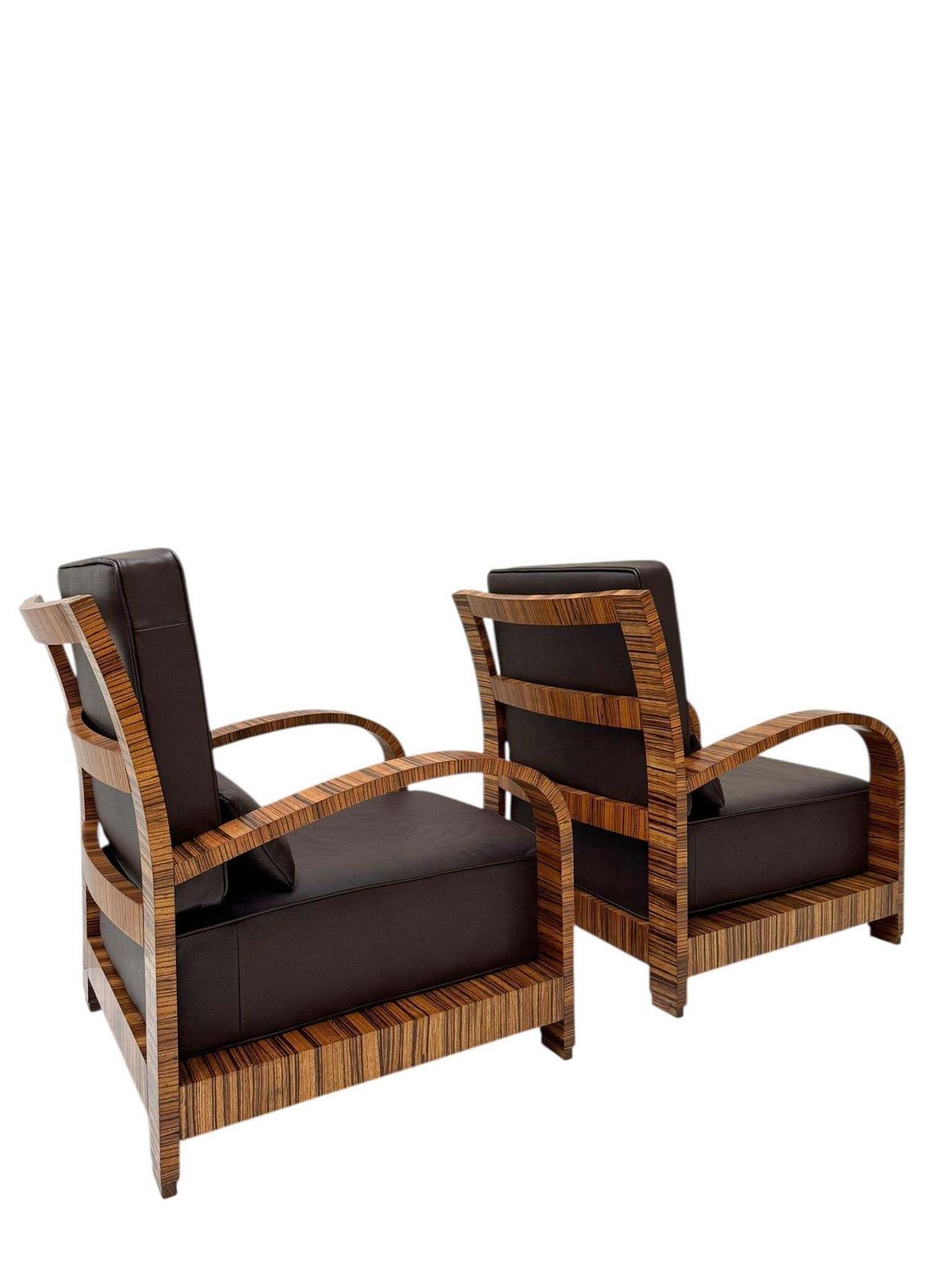 photo furniture Four Art Deco Lounge Chairs With Leather Cushions France, 1930s
