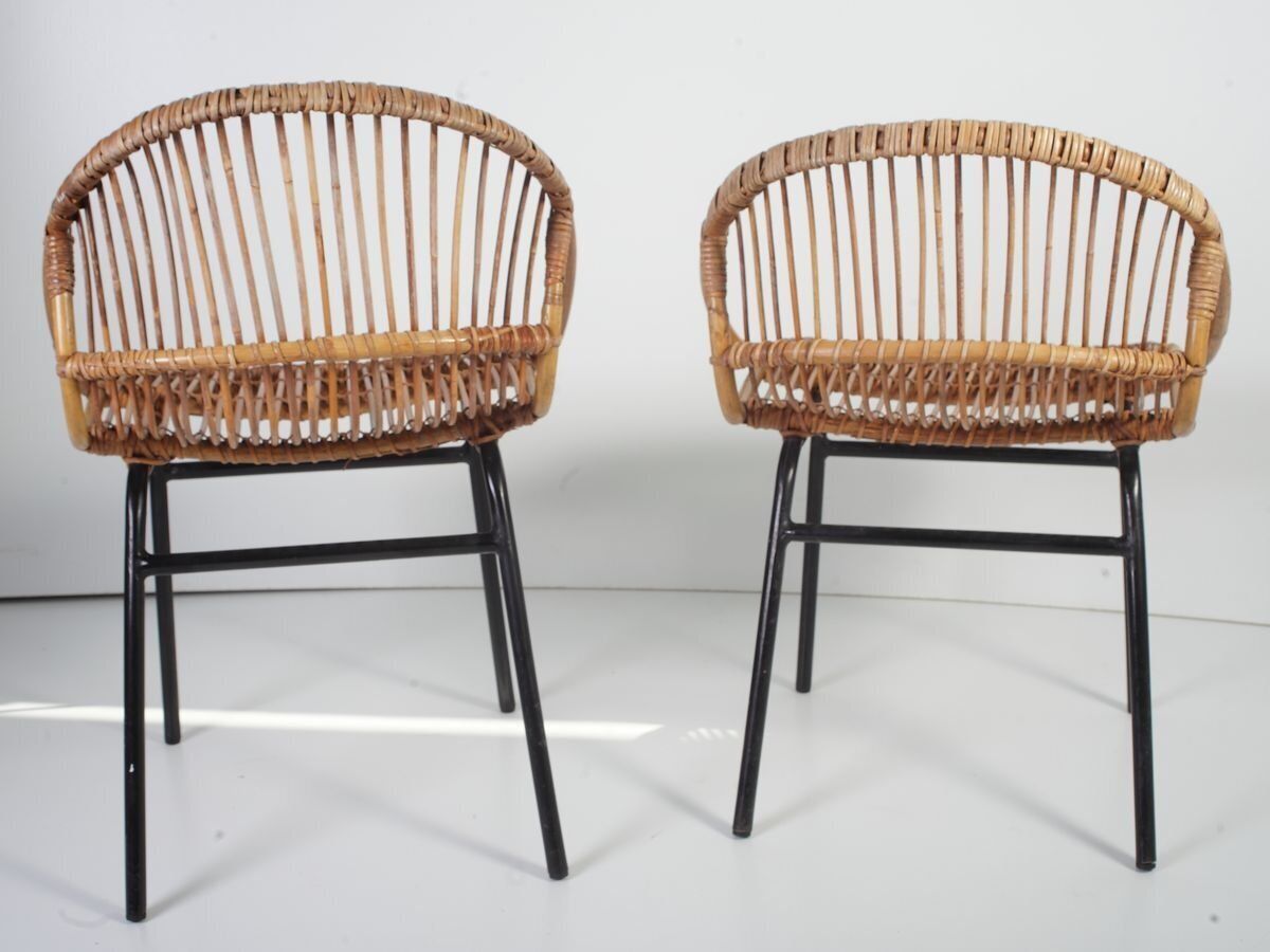 Mid Century Bamboo Lounge Chairs & Table By Alan Fuchs For Uluv, 1960s, Set Of 3 photo Furniture