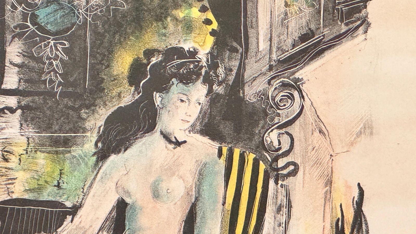 Lavis And Pencil Drawing By Emilio Grau Sala – Signed And Annotated – Circa 1950 photo Art