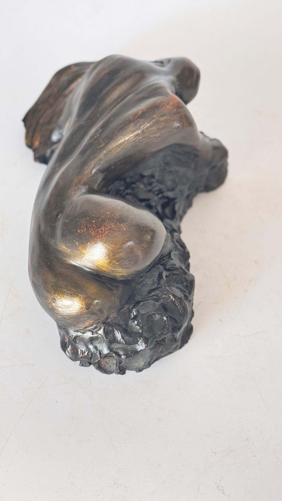 Reclining Female Sculpture – Black Patina – Raw Clay – 1970s photo vinterior