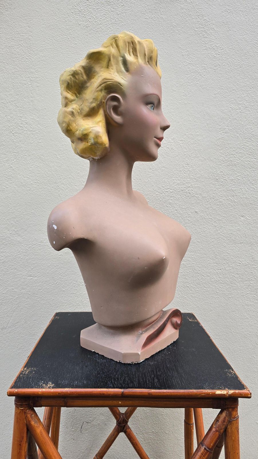 photo buy Large 1950s Novita Plaster Bust – Art Deco / Hollywood Regency Mannequin Display