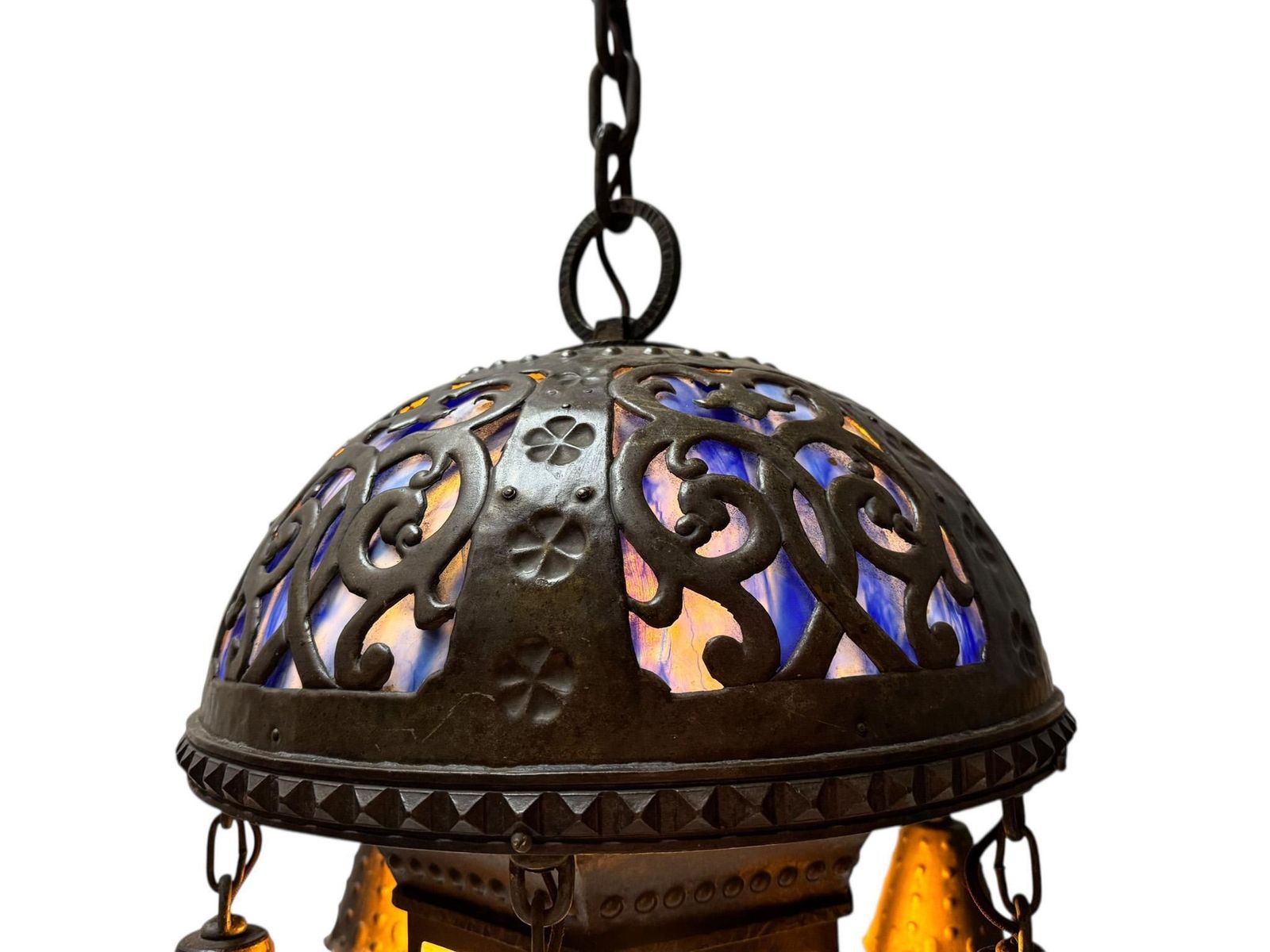 2384.0 Vienna Secession Art Nouveau Chandelier Austria, 1900s photo