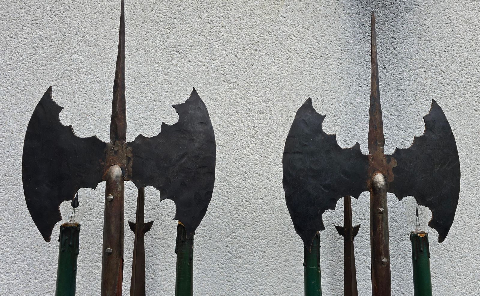 Pair Of French Gothic Revival Wrought Iron Wall Sconces, Circa 1950 photo buy