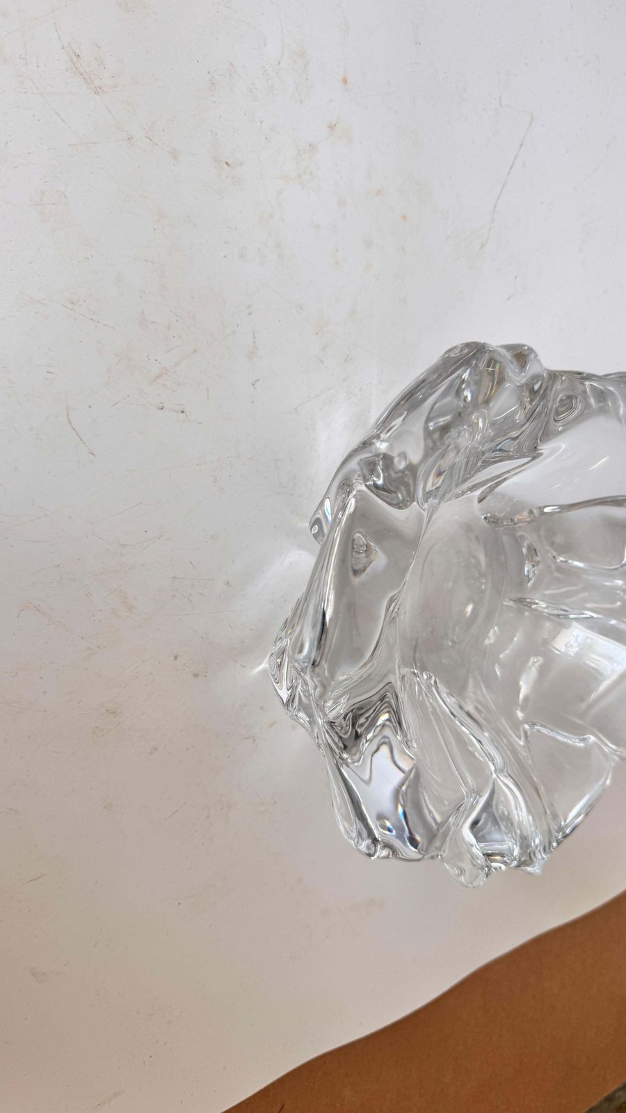 Large Crystal Ashtray By Daum – France, 1960s – Heavy Collector’s Piece photo vintage