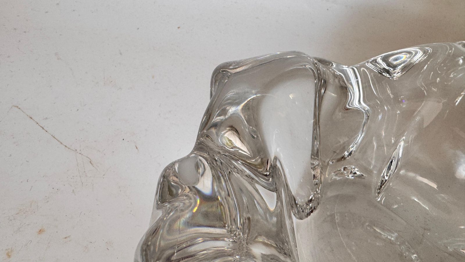 photo furniture Large Crystal Ashtray By Daum – France, 1960s – Heavy Collector’s Piece