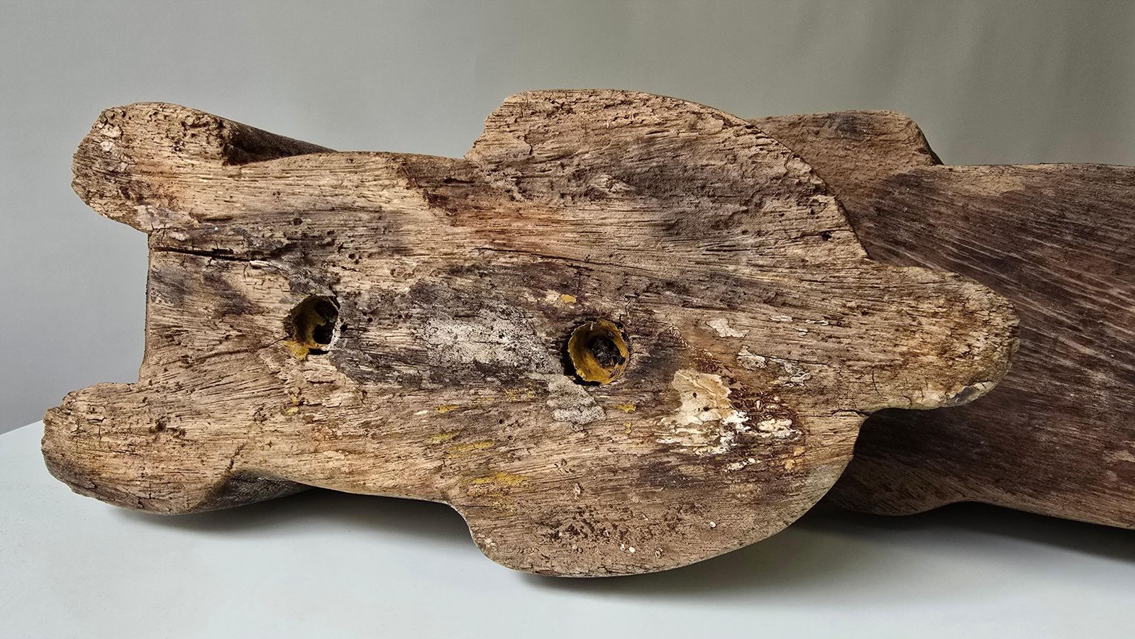 photo furniture Pair Of Antique Folk Art Carved Wooden Maltese Dog Sculptures