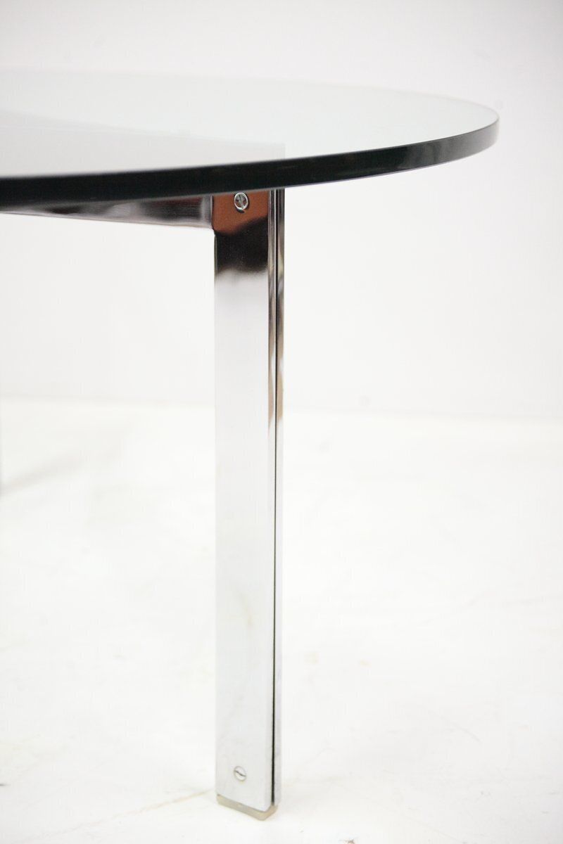 photo buy Italian Round Chrome And Glass Coffee Table, 1980s