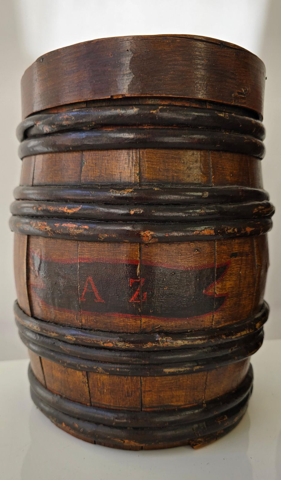 Set Of Three Antique Dutch/Flemish Herring Barrels With Original Inscriptions photo vinterior