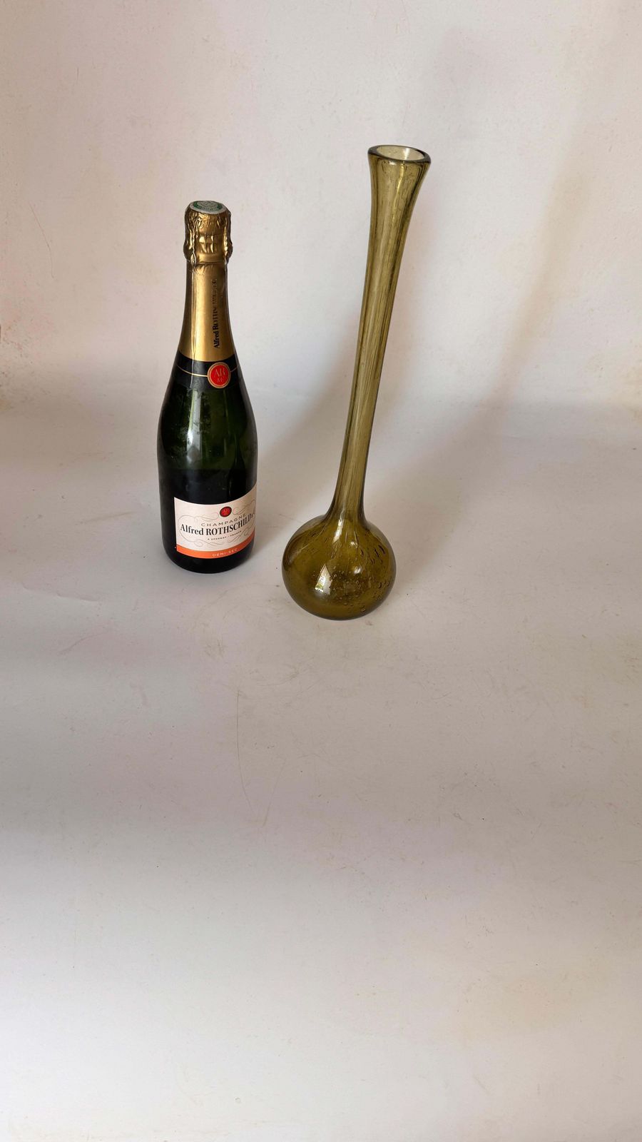 Tall Bubble Glass Bud Vase – Biot, France – 1960s photo furniture