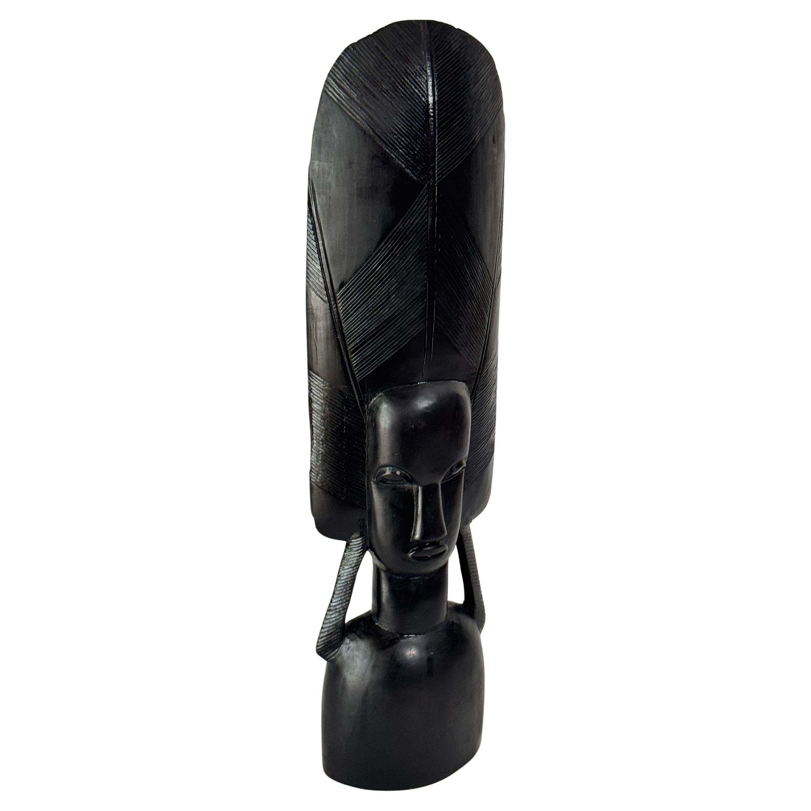 African Style Wooden Sculpture Of A Woman With Ritual Headdress – France, 20th photo for sale