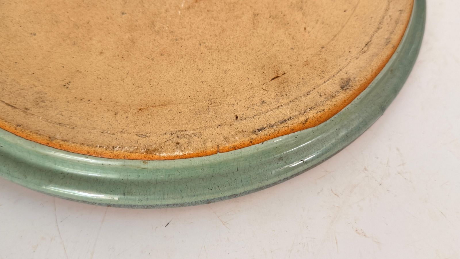 photo vinterior Heavy Glazed Pottery Dish – France, 1970s – Blue Green Tones, Ibiza/Formentera