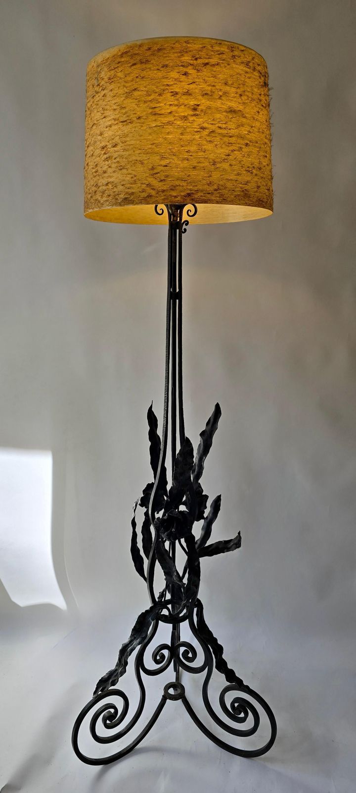 French Art Nouveau Wrought Iron Floor Lamp, Circa 1920 photo furniture