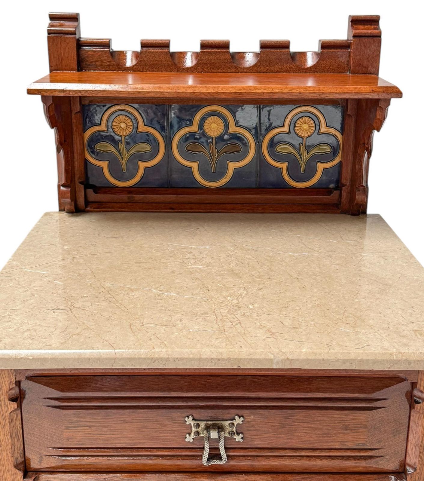 Two Arts & Crafts Nightstands By Gustave Serrurier Bovy, 1900s photo Furniture