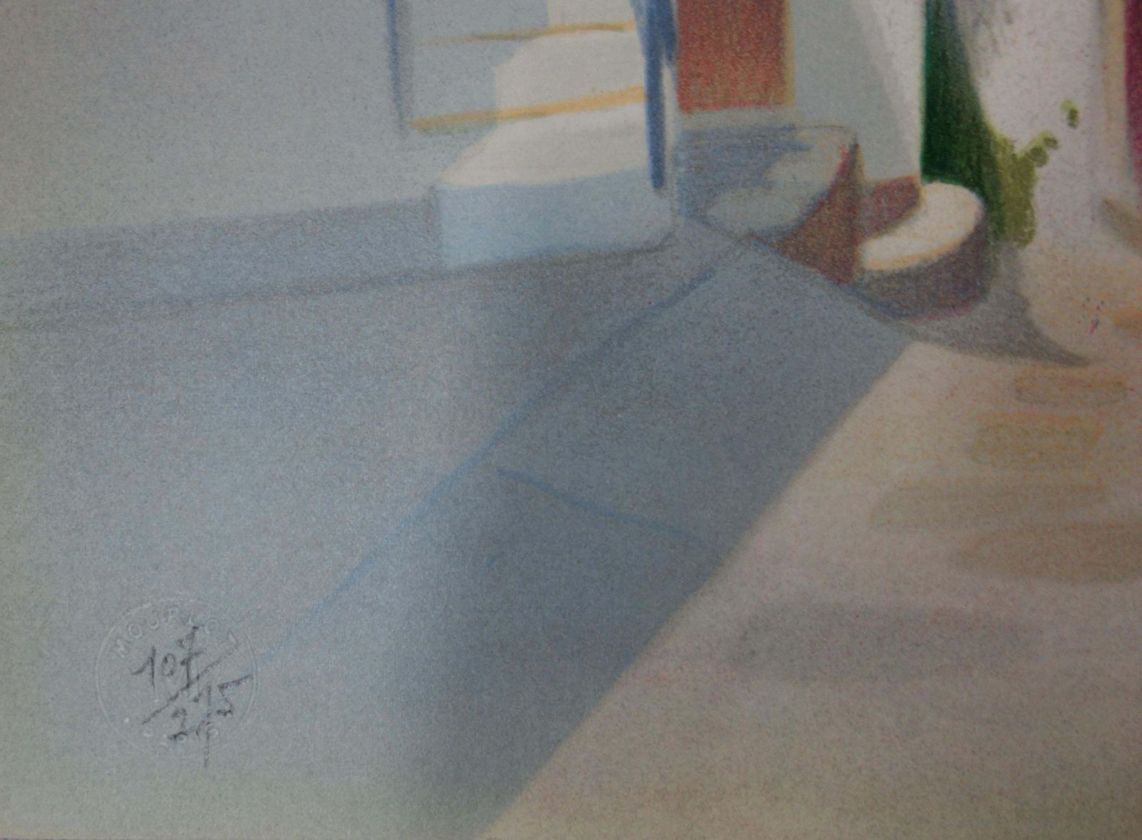 Janick Lederlelittle Street In Santorini   Original Handsigned Lithograph photo 130.0
