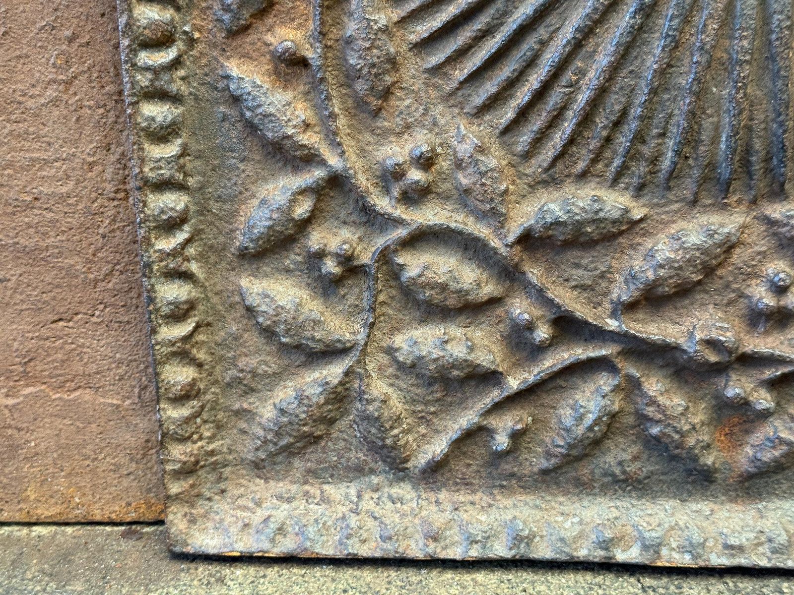 photo vinterior 20th Century Louis XIV Style 'Arms Of France' Fireback / Backsplash