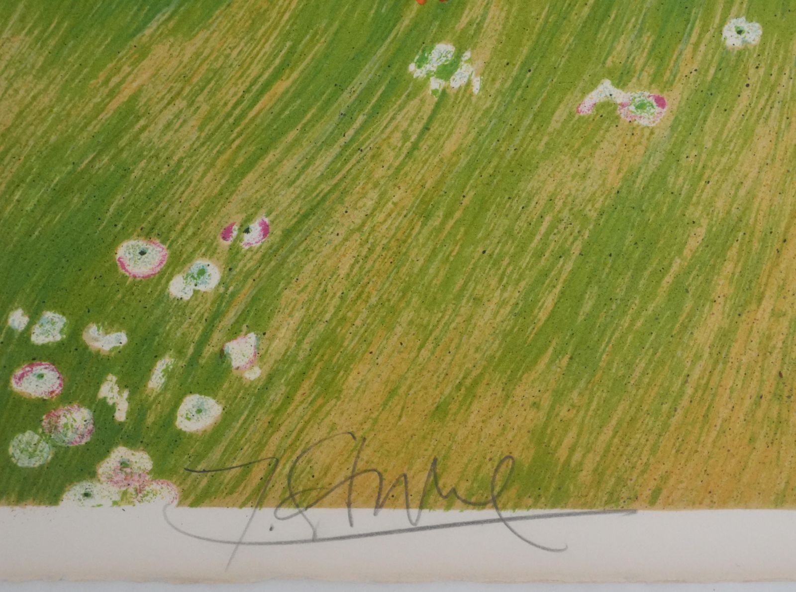 Yves Gannewoman Lying Down Among Poppies   Original Lithograph Signed photo furniture