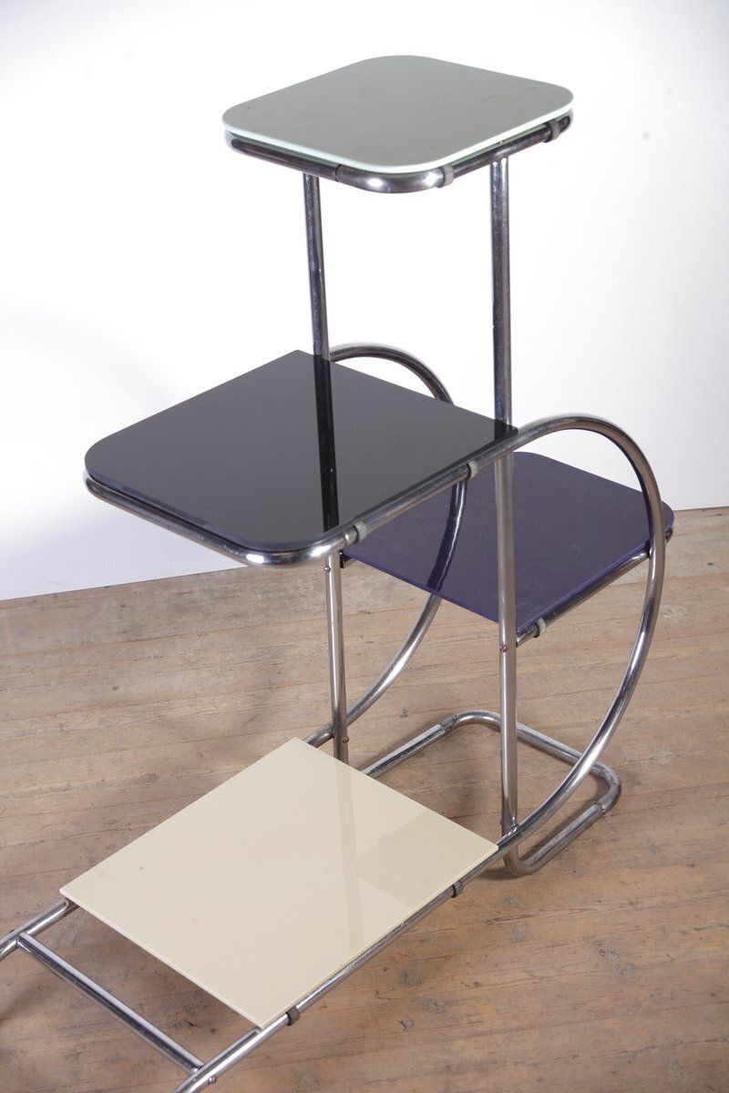 Furniture Tubular Chrome Flower Stand By Hynek Gottwald, 1940s photo