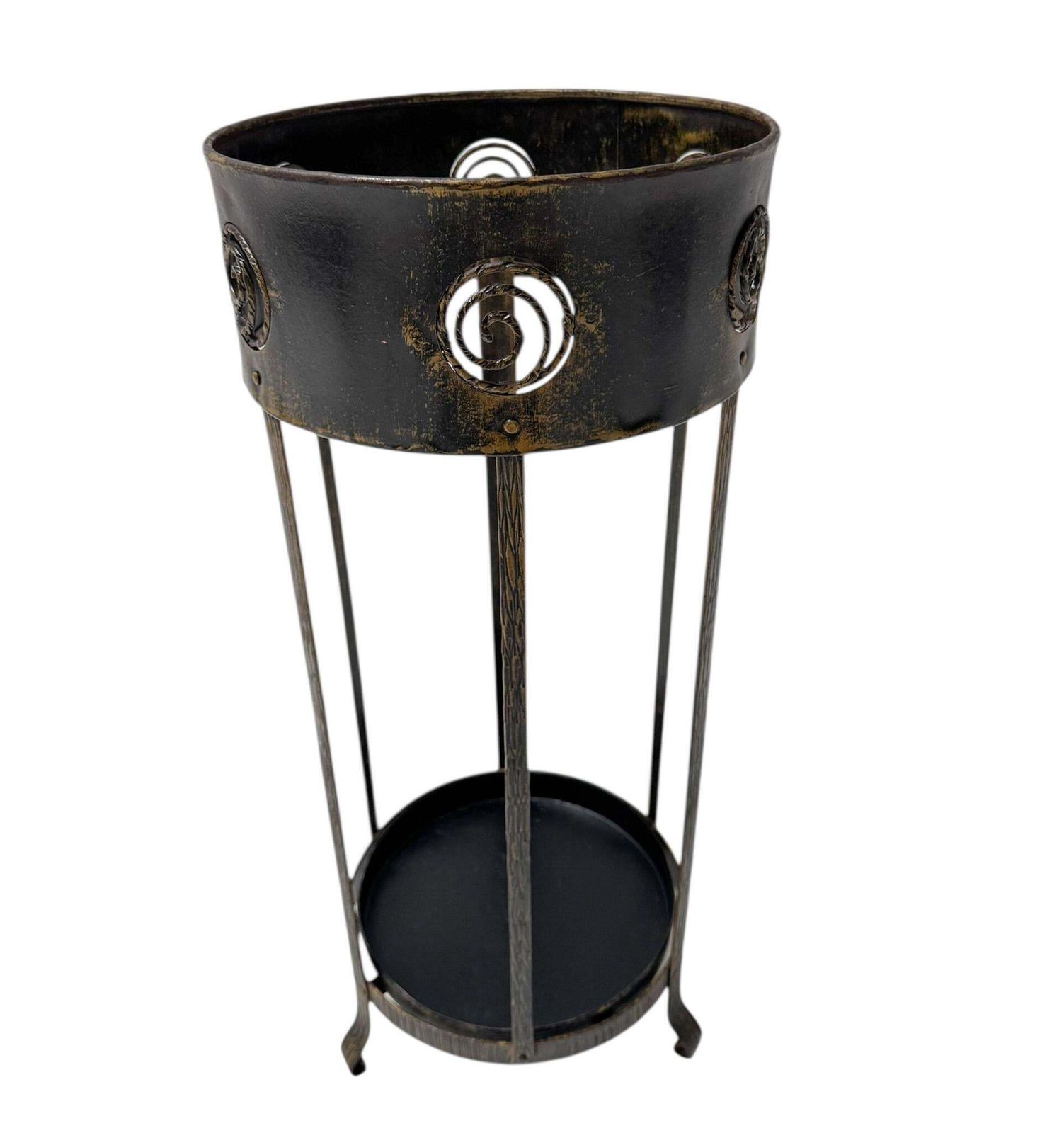 Vienna Secession Patinated Metal Umbrella Stand, 1900s photo for sale