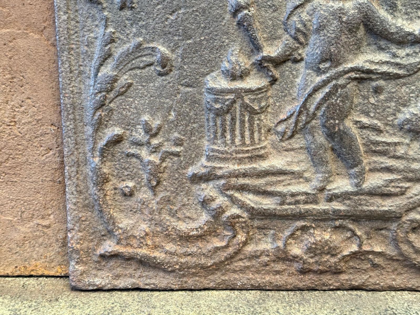 Home Fixtures French 'Cupid' Fireback / Backsplash, 18th   19th C., Neoclassical Period photo