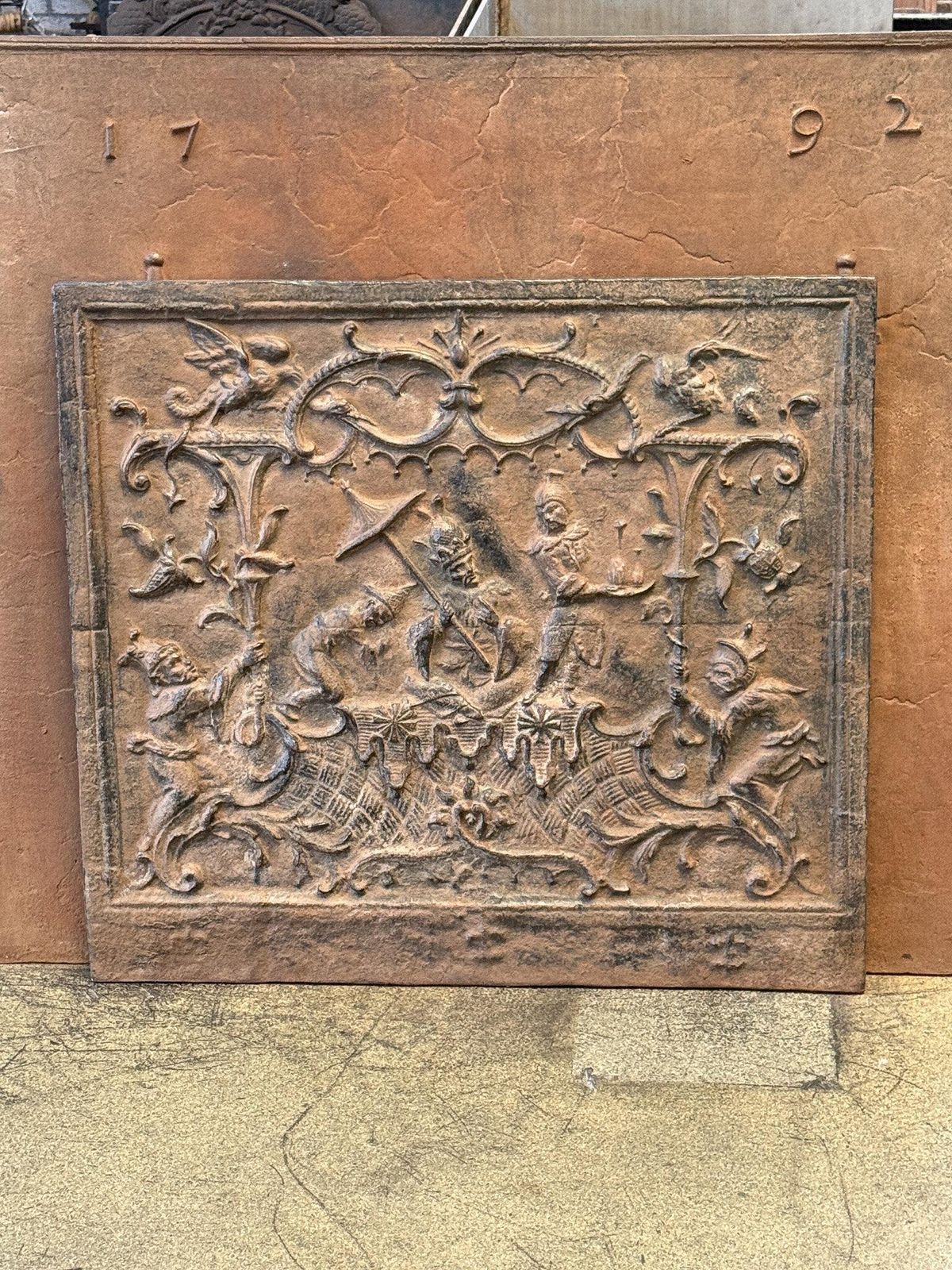 French 'Chinoiserie' Fireback, 20th Century, Louis XV Style, Brown photo Home Fixtures