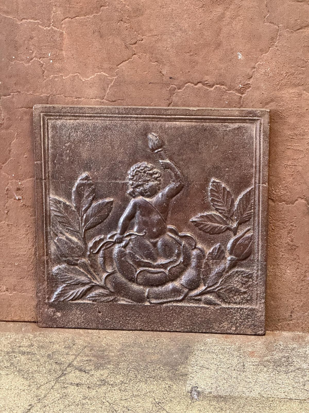 photo furniture French 'Cupid' Fireback / Backsplash, 19th Century, Napoleon III Period