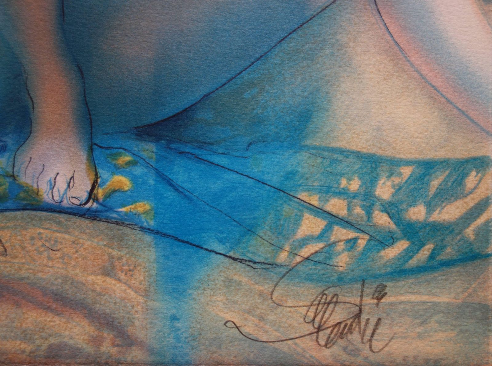 Jean Baptiste Valadieblue Wind : Mother & Child   Original Handsigned Lithograph   199ex photo furniture