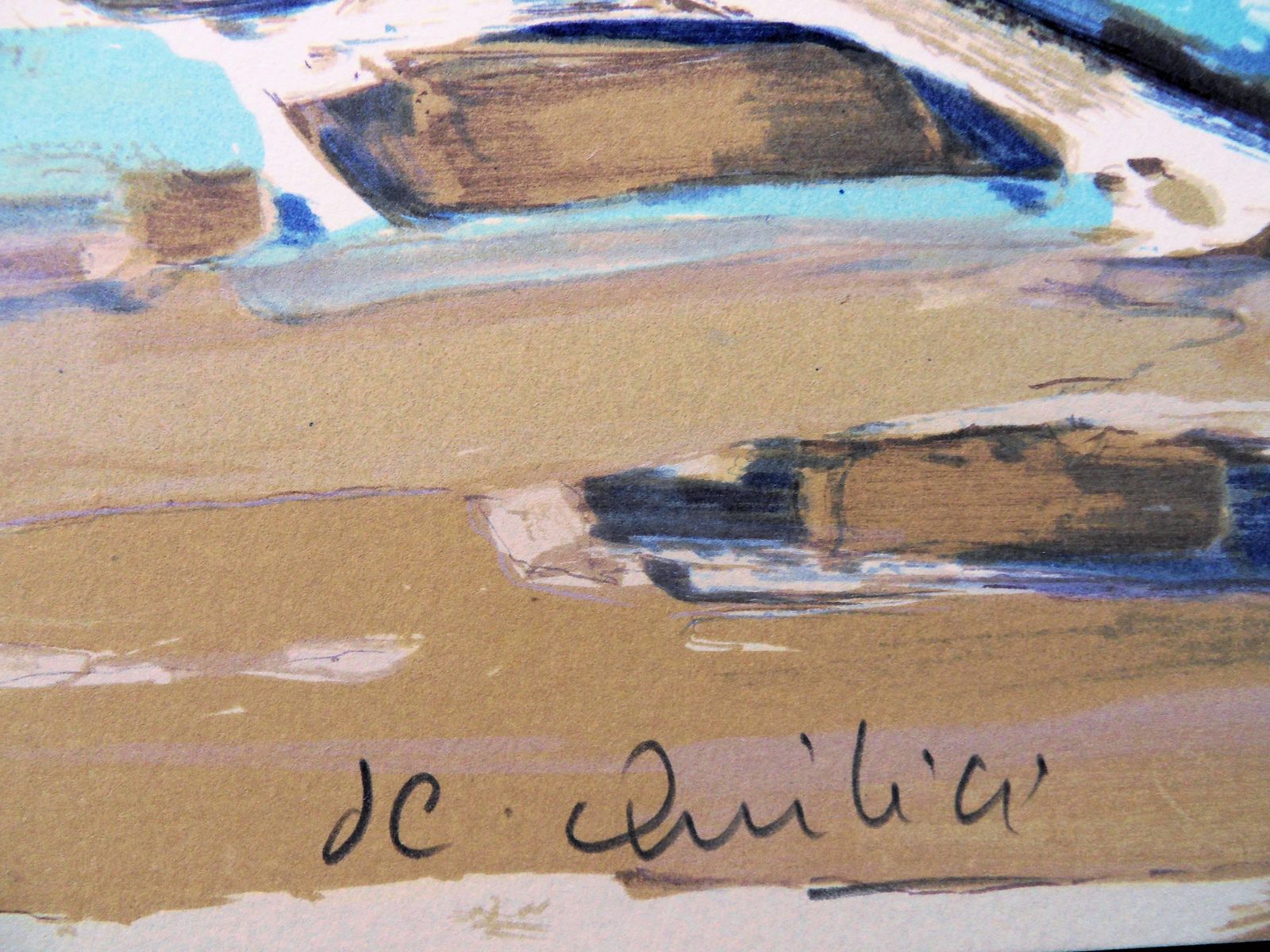 Jean Claude Quilicigreece : Summer In Mykonos   Original Handsigned Lithograph photo furniture
