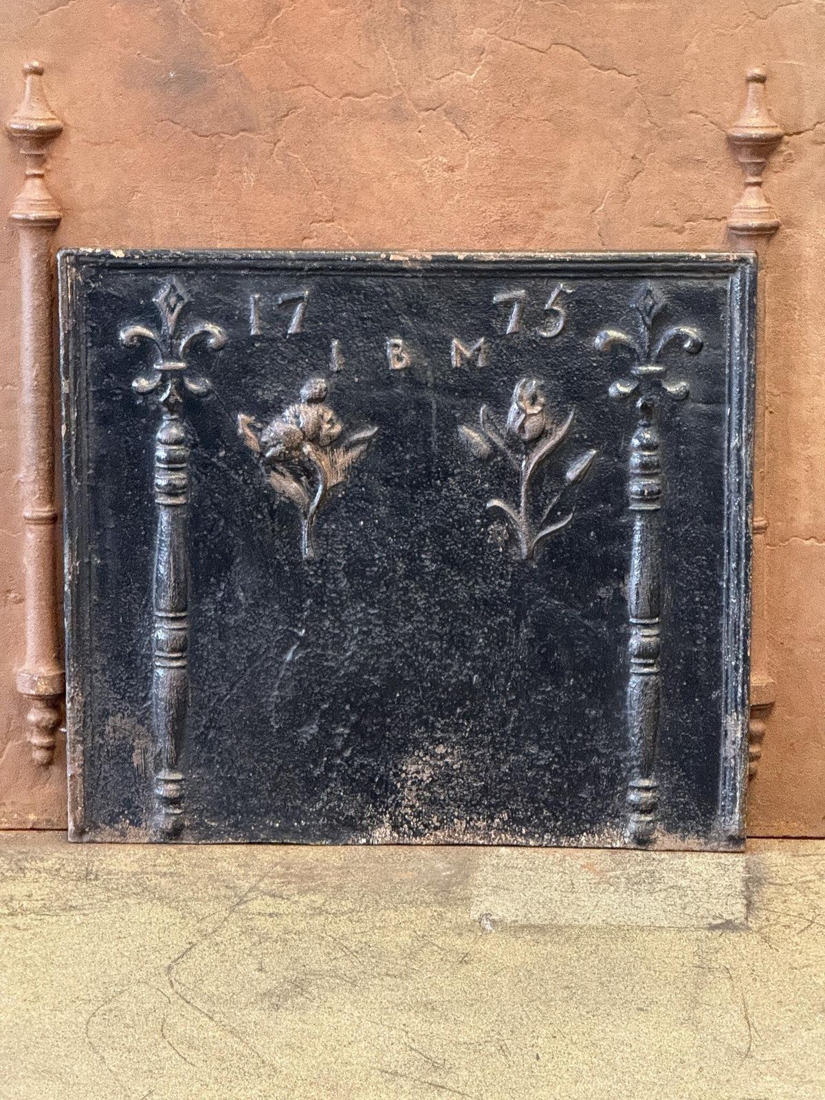 18th Century French 'Pillars With Decoration' Fireback / Backsplash photo for sale