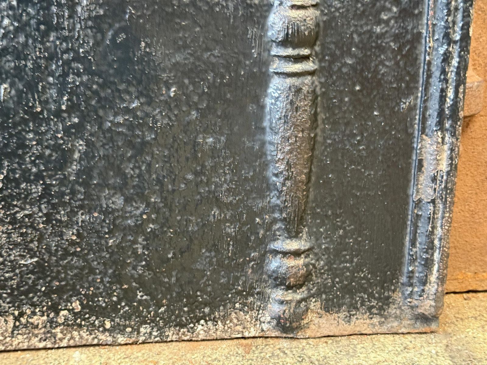 18th Century French 'Pillars With Decoration' Fireback / Backsplash photo vintage